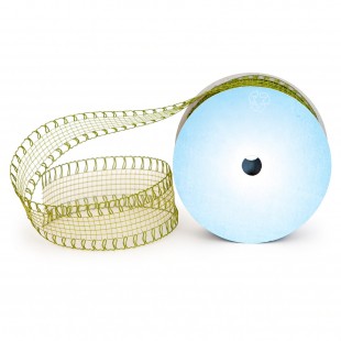 Rolă plasă poliester verde oliv cu margini ondulate 4 cm × 10 m pentru flori